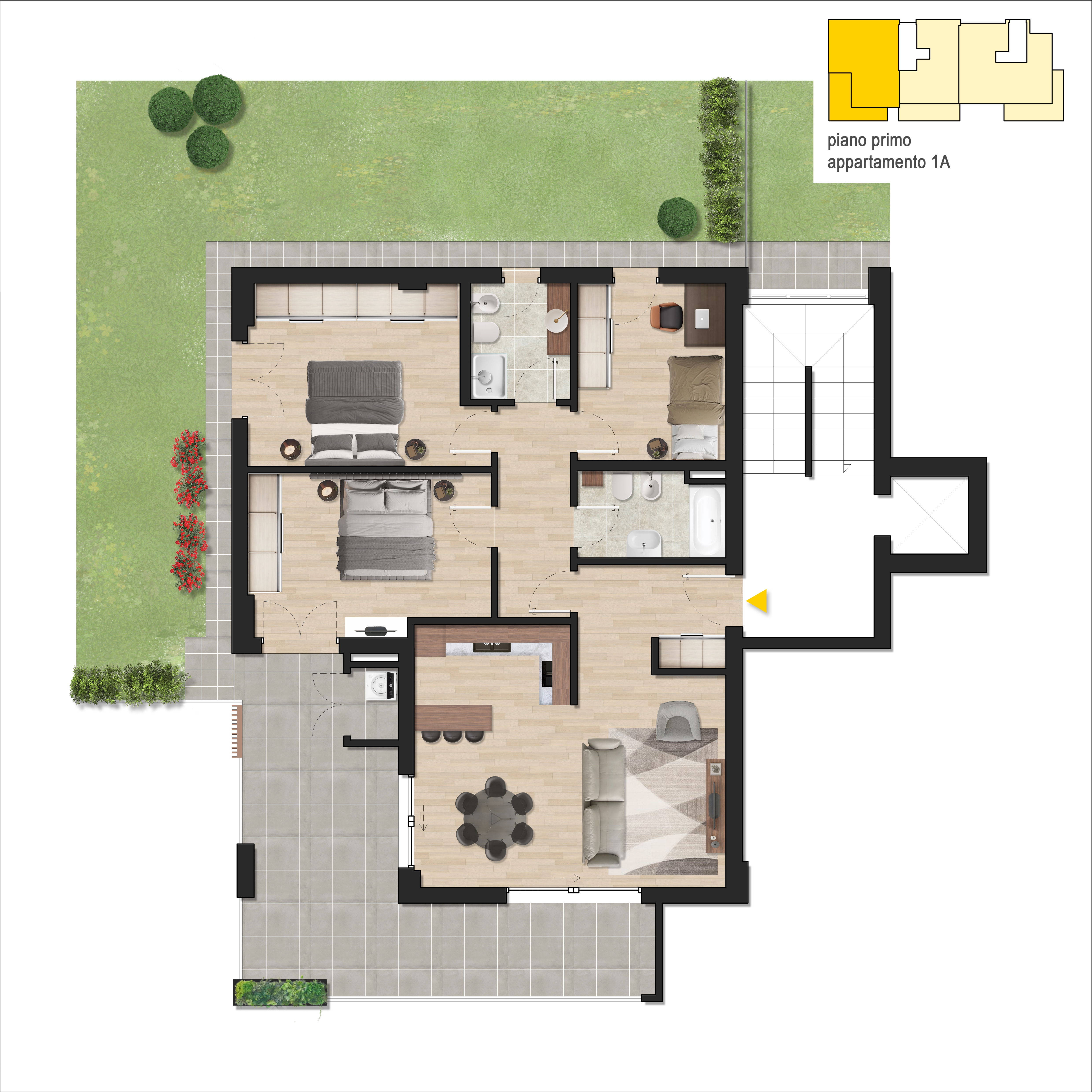 planimetria Residenza del Sole Corciano appartamento 1A piano primo